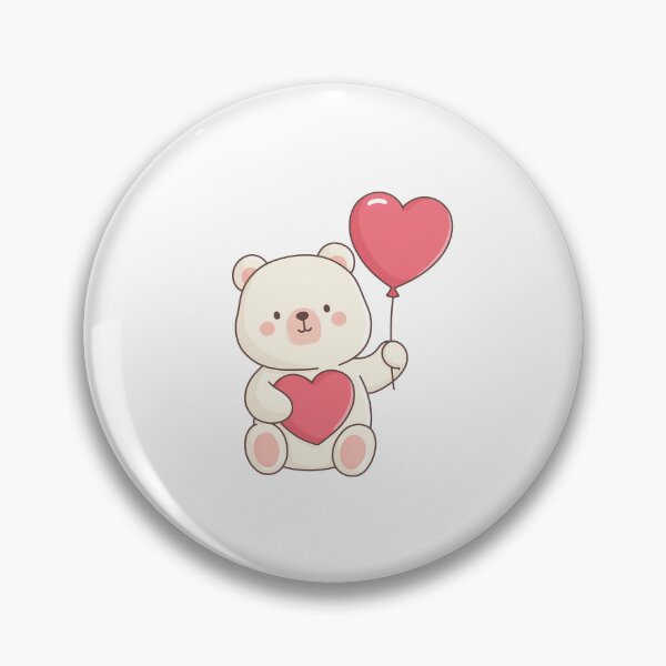 Item preview,  Cute Valentine Bear with Heart Balloon designed and sold by BobaBunny76.