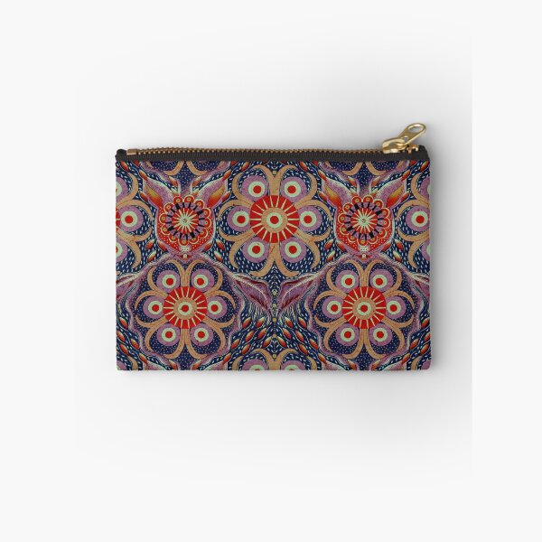 Item preview, Hare Field Blues – Ultramarine Blue + Chili Red Mandala Pattern • Boho Folk Art designed and sold by Jo Lenz Art Studio.