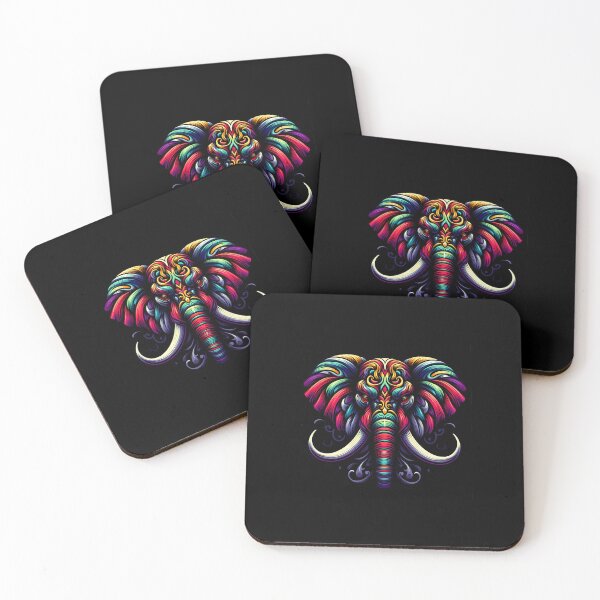 Item preview, Colorful Abstract Swirl Elephant Head Artwork designed and sold by beast-net.