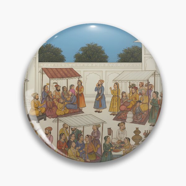 Item preview, Bustling Market in Mughal Courtyard designed and sold by digisetumedia.
