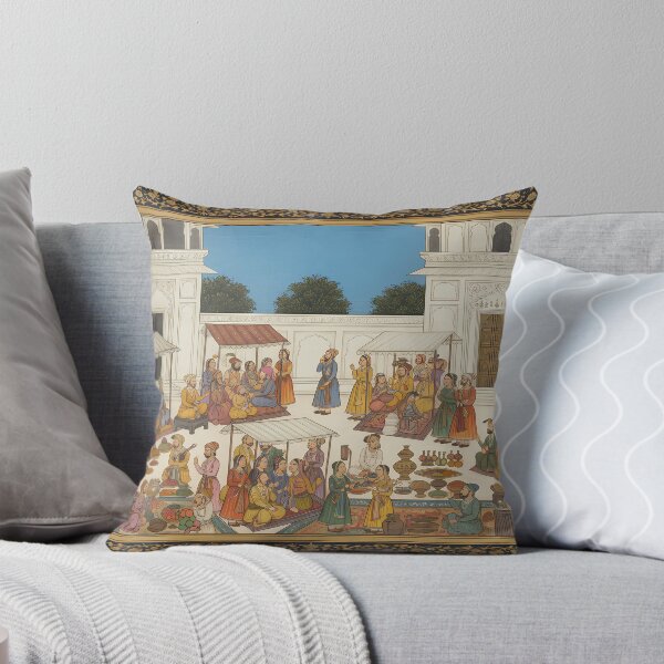 Item preview, Bustling Market in Mughal Courtyard designed and sold by digisetumedia.