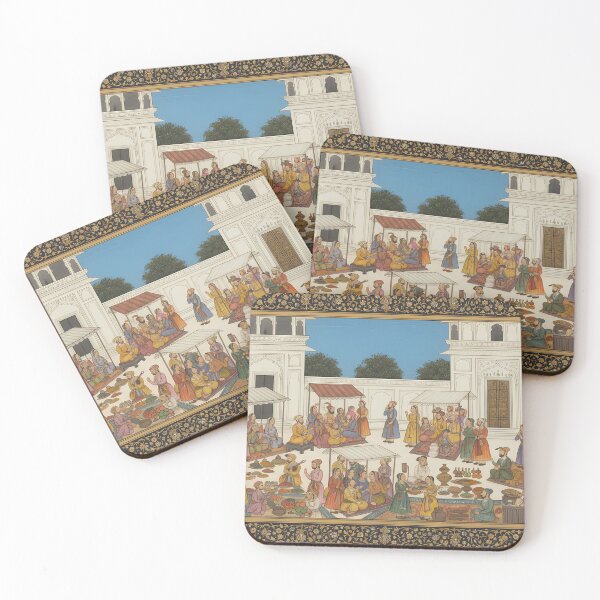 Item preview, Bustling Market in Mughal Courtyard designed and sold by digisetumedia.