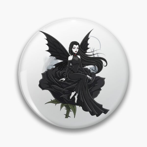 Item preview, Goth Vampire Fairy Sitting on Black Rose designed and sold by Prestons Corner.