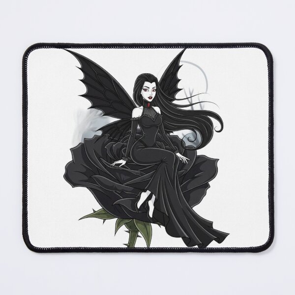 Item preview, Goth Vampire Fairy Sitting on Black Rose designed and sold by Prestons Corner.