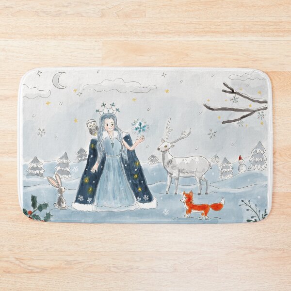 Item preview, Winter Queen with Reindeer and Forest Friends - Whimsical Snow Landscape Artwork designed and sold by Green2711.