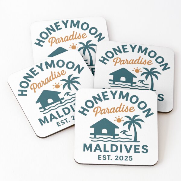 Item preview, Honeymoon Paradise Maldives EST. 2025 – Tropical Overwater Bungalow Logo for Couples & Travel Lovers designed and sold by Memorph.