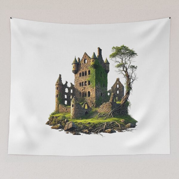 Item preview, Forgotten Celtic Ruins – Scottish Castle Overgrown by Nature designed and sold by CelticSoulShop.