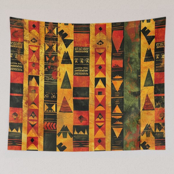 Item preview, African-Style Red, Yellow And Black Designs Pattern designed and sold by DEC02.