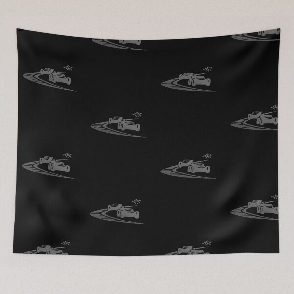 Item preview, Two race cars speeding through a sharp curve on a racetrack_7_Black Paint_side view designed and sold by Aariq.