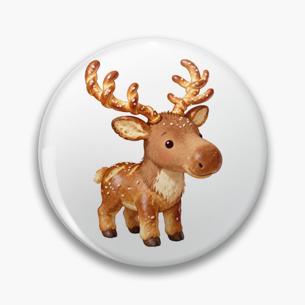 Item preview, Cute Pretzel Reindeer Illustration - Fantasy Food Animal Art designed and sold by RudArtAI.