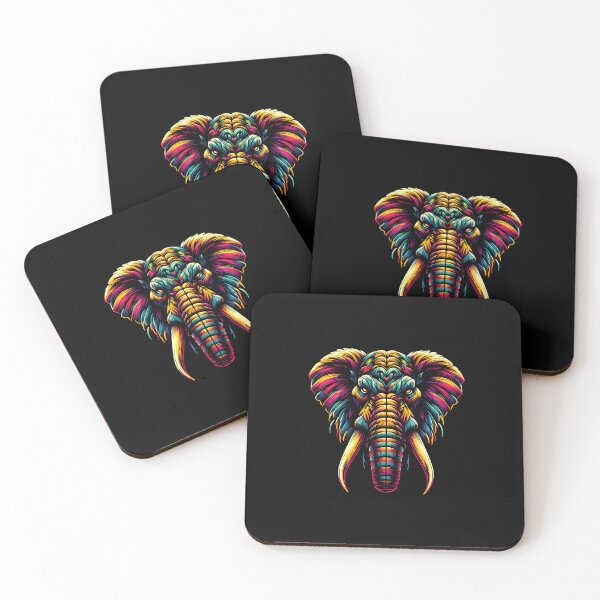 Item preview, Vibrant Psychedelic Elephant Head Portrait designed and sold by beast-net.