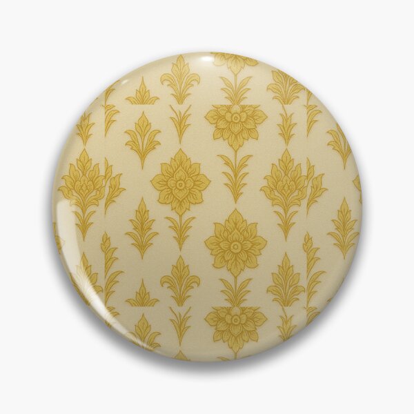Item preview, Elegant Thai Floral Pattern – Gold Ornamental Lotus & Kanok Design designed and sold by Sksticker991.