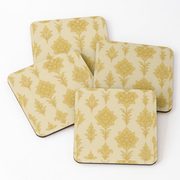 Item preview, Elegant Thai Floral Pattern – Gold Ornamental Lotus & Kanok Design designed and sold by Sksticker991.