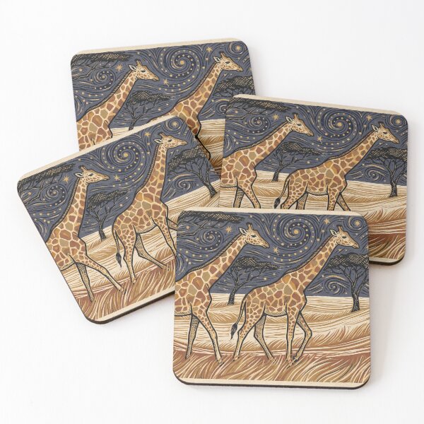 Item preview, Starry Night Giraffes Art Majestic Savannah Nocturne designed and sold by SavannaStrikes.