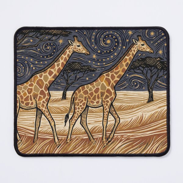 Item preview, Starry Night Giraffes Art Majestic Savannah Nocturne designed and sold by SavannaStrikes.