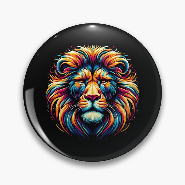 Item preview, Majestic Neon Watercolor Lion Head and Mane designed and sold by beast-net.
