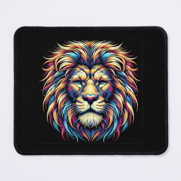 Item preview, Vibrant Colorful Lion Head with Majestic Flowing Mane designed and sold by beast-net.