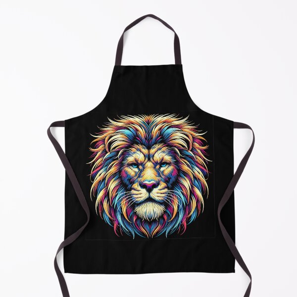Item preview, Vibrant Colorful Lion Head with Majestic Flowing Mane designed and sold by beast-net.