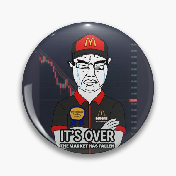 Item preview, It's Over Market Crash Meme - Funny Fast Food Uniform Trader - NGMI Crypto Gift (The west has fallen Chudjak) designed and sold by FashionTraders.