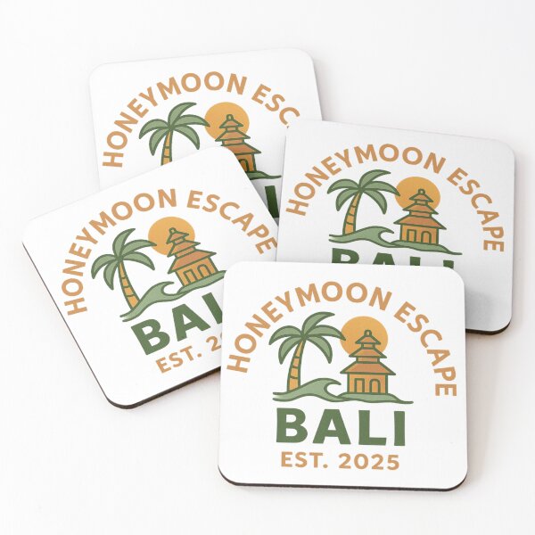 Item preview, Honeymoon Escape Bali EST. 2025 – Romantic Tropical Island Design for Couples designed and sold by Memorph.