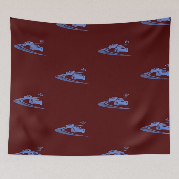 Item preview, Two race cars speeding through a sharp curve on a racetrack_8_Blue Paint_side view designed and sold by Aariq.