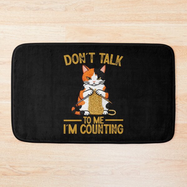 Item preview, Cool Cat Knits Lover Don't Talk To Me I'M Counting Knitting And Needle designed and sold by DesireeAngela1.