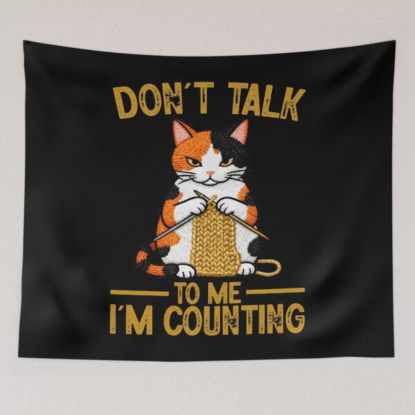 Item preview, Cool Cat Knits Lover Don't Talk To Me I'M Counting Knitting And Needle designed and sold by DesireeAngela1.