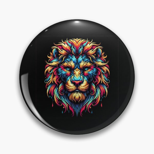 Item preview, Intricate Abstract Lion Head with Stylized Multi-Color Mane designed and sold by beast-net.