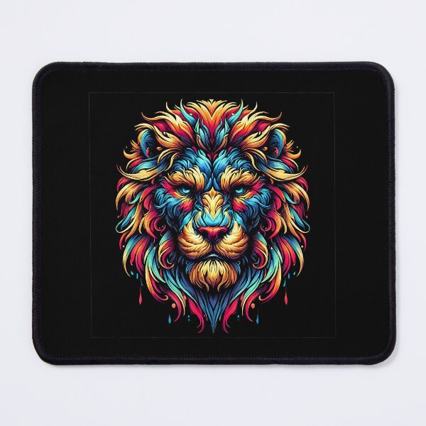 Item preview, Intricate Abstract Lion Head with Stylized Multi-Color Mane designed and sold by beast-net.