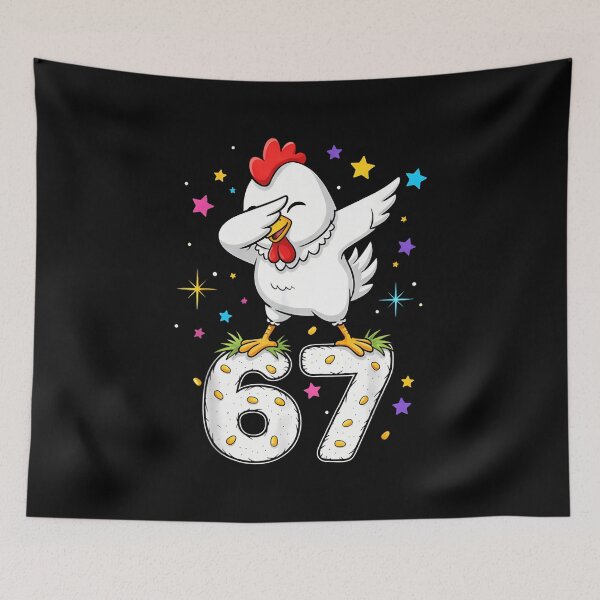 Item preview, Dabbing Chicken 67 Funny Six Seven Gen Z Slang Meme Cute designed and sold by JosephineEdith1.