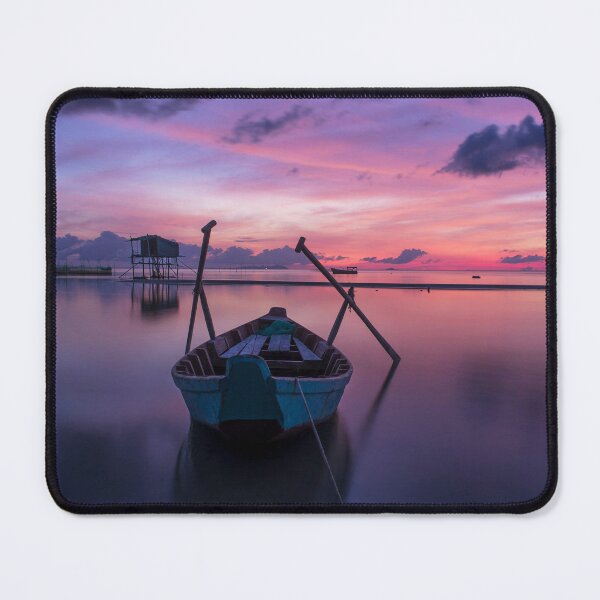 Item preview, White Row Boat on Body of Water designed and sold by Ataqhin.