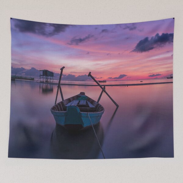 Item preview, White Row Boat on Body of Water designed and sold by Ataqhin.