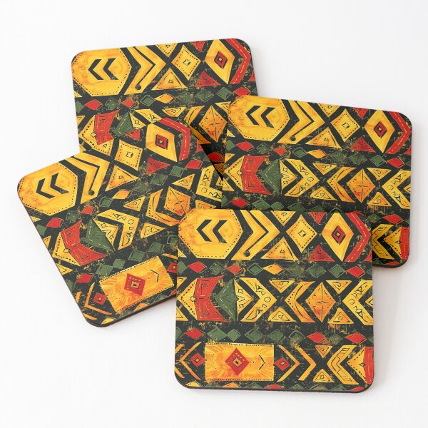 Item preview, African-Inspired Yellow, Red, and Green Abstract Designs designed and sold by DEC02.