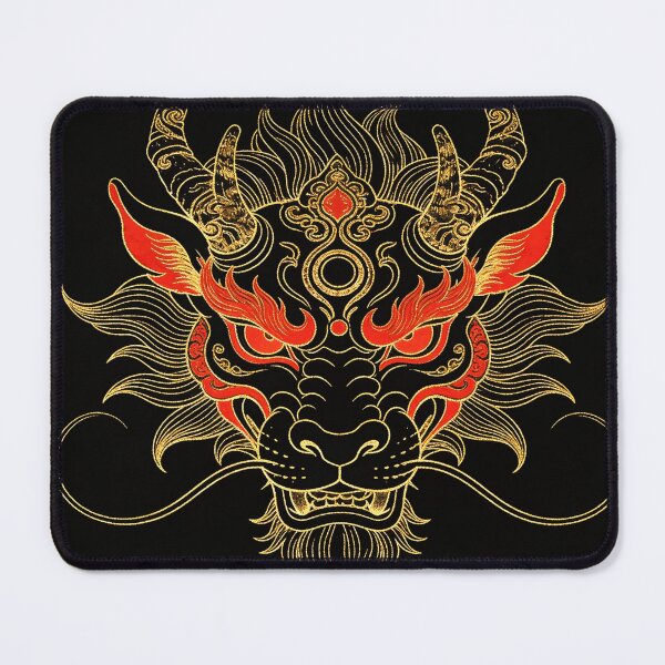 Item preview, Intense Red and Gold Chinese Dragon Head Portrait designed and sold by zzz888.