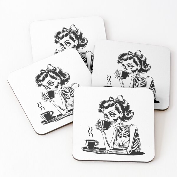 Item preview, Funny Drink Like No One"s Watching coffee skeleton for ladies designed and sold by Embers & Incense Co..
