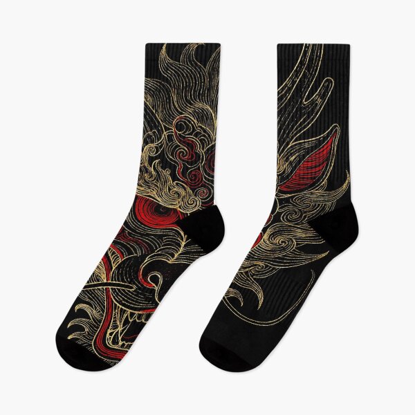Item preview, Fierce Red-Eyed Golden Dragon Head Black Art designed and sold by zzz888.