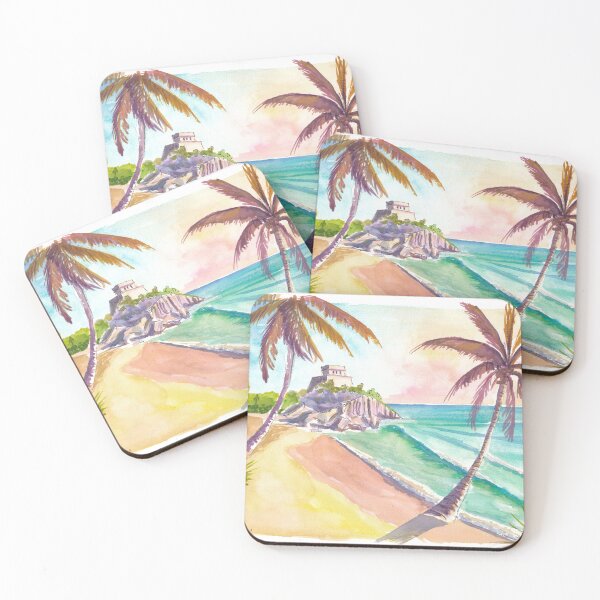 Item preview, Tulum Beach Paradise with Turquoise Waves and Palms designed and sold by artshop77.