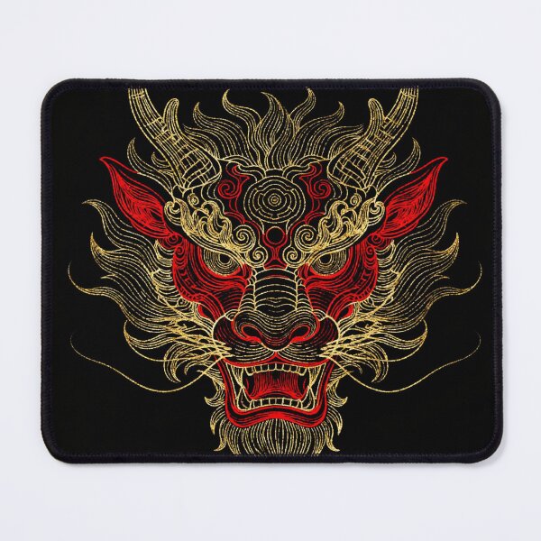 Item preview, Majestic Red and Gold Chinese Dragon Head Portrait designed and sold by zzz888.