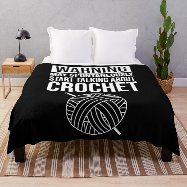 Item preview, Warning - May Spontaneously Start Talking About Crochet designed and sold by Cat Lady Designs.