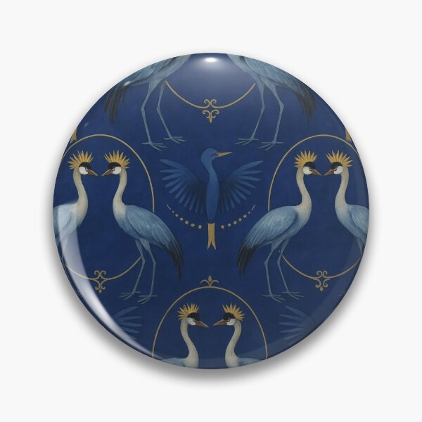 Item preview, Royal Blue Crane Pattern – Elegant Vintage Art designed and sold by farzan-design.