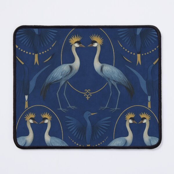 Item preview, Royal Blue Crane Pattern – Elegant Vintage Art designed and sold by farzan-design.