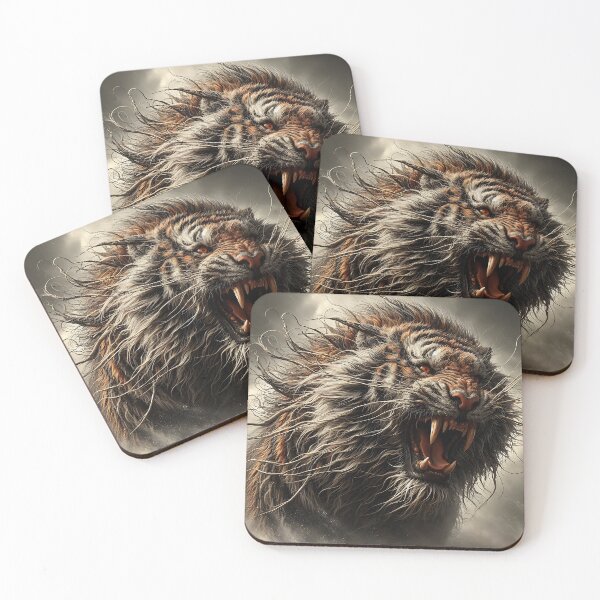Item preview, Aggressive Hairy Tiger designed and sold by GalleryBrisArt.