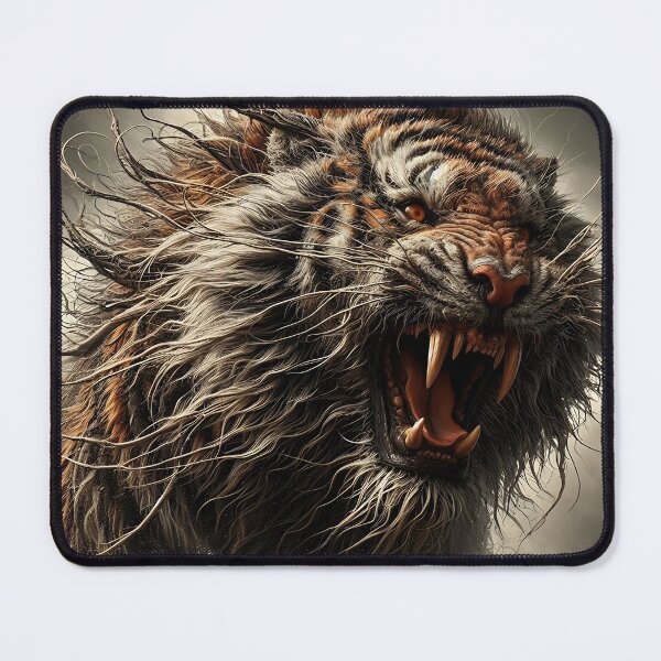 Item preview, Aggressive Hairy Tiger designed and sold by GalleryBrisArt.
