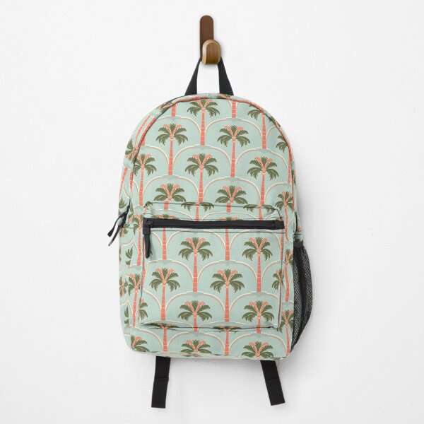Item preview, Art Deco Tropical Pattern • Flamingo Palm Tree Design • Retro Coastal Seamless Print designed and sold by baheeya.
