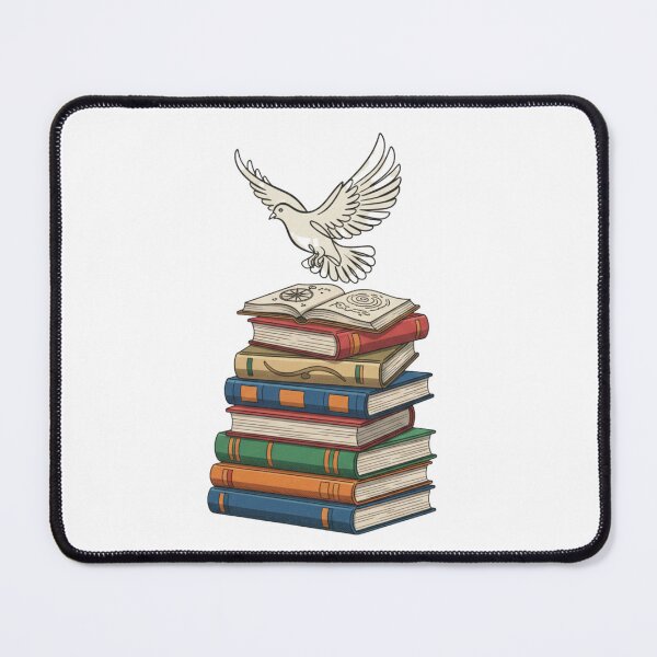 Item preview, Knowledge Takes Flight: Books & Dove Illustration designed and sold by Skill_&_Stone.