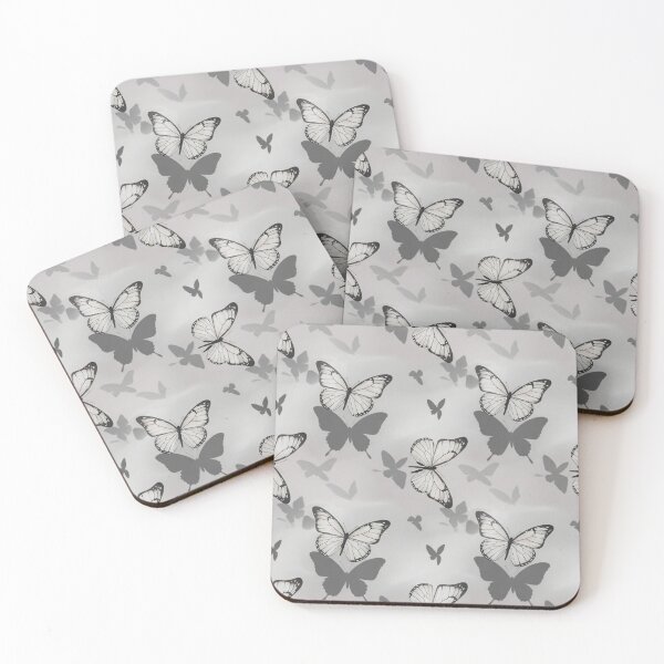Item preview, Silver Shadow Butterflies designed and sold by Kaleidoscope Print.
