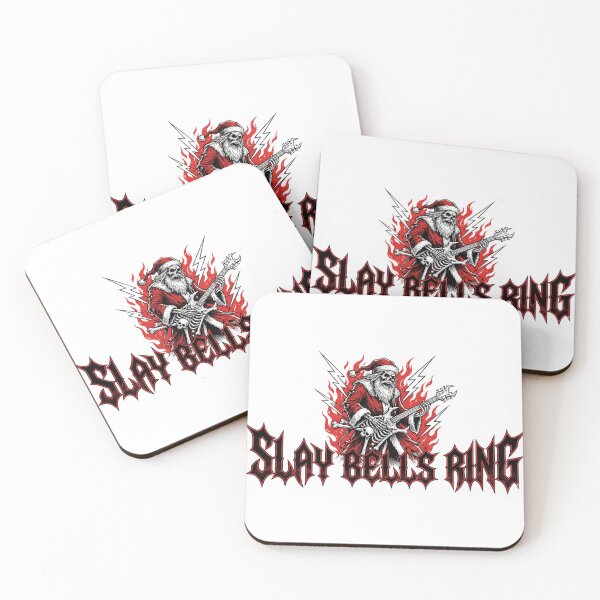 Item preview, Slay Bells Ring Heavy Metal Skeleton Santa designed and sold by BKPrintDesing.