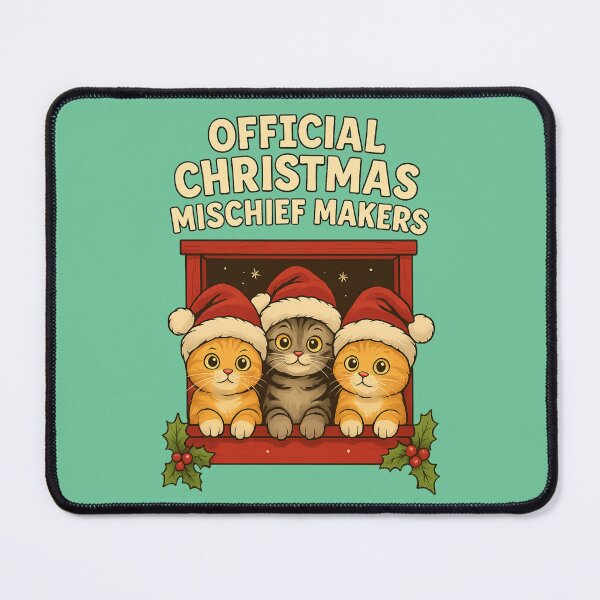 Item preview, Official Christmas Mischief Makers - Funny Cute Santa Cat Trio designed and sold by Vicky021.
