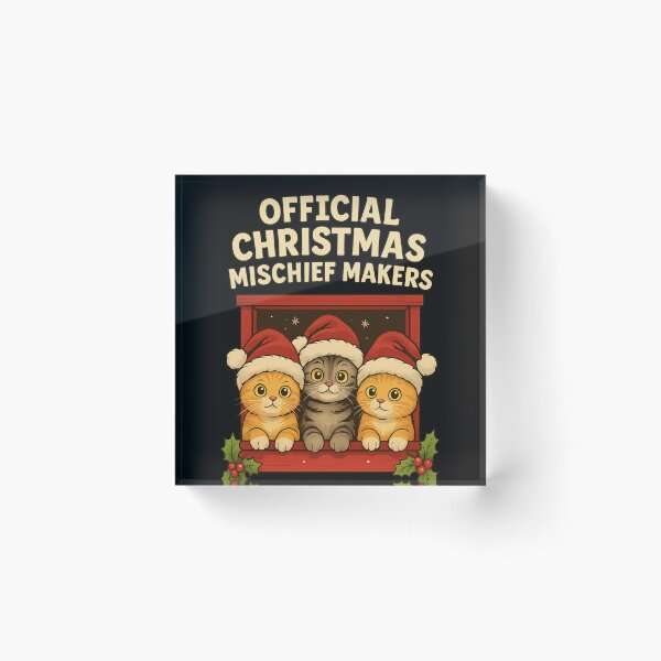 Item preview, Official Christmas Mischief Makers - Funny Cute Santa Cat Trio designed and sold by Vicky021.