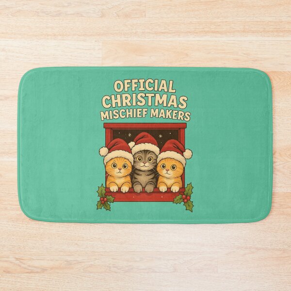 Item preview, Official Christmas Mischief Makers - Funny Cute Santa Cat Trio designed and sold by Vicky021.